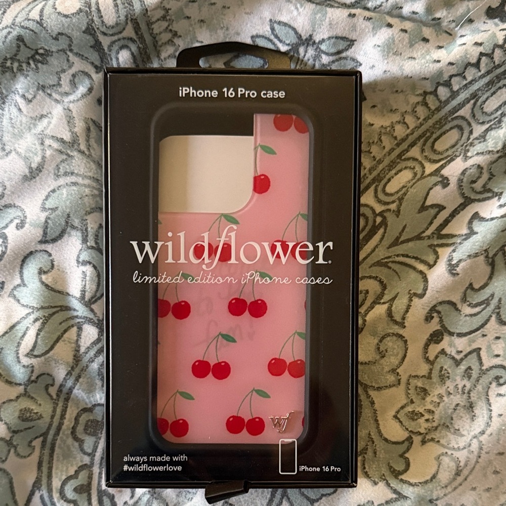 Wildflowers Cherry Design iPhone 16 Pro Case - Pink